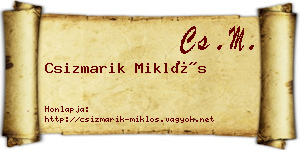 Csizmarik Miklós névjegykártya
