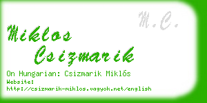miklos csizmarik business card